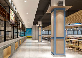 上海浦东大型餐饮室内快餐店装修案例图片